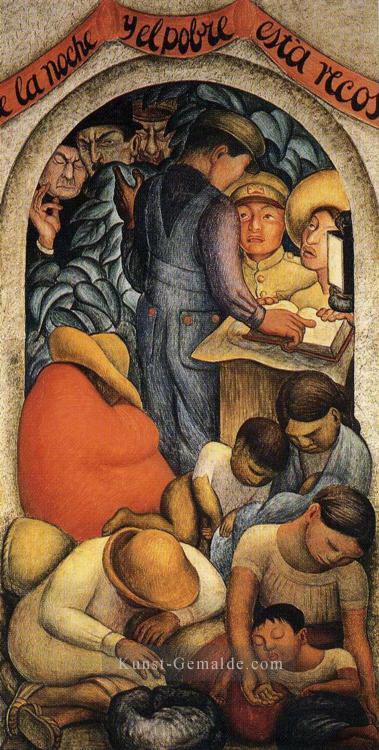 Nacht des armen Sozialismus Diego Rivera Ölgemälde